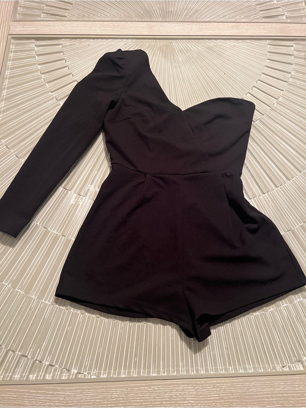 SHEIN Black One-Shoulder Romper